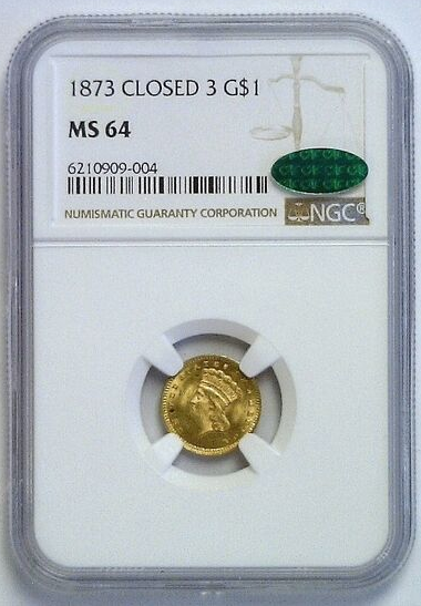 1873 $1 Gold Coin NGC MS-64 CAC