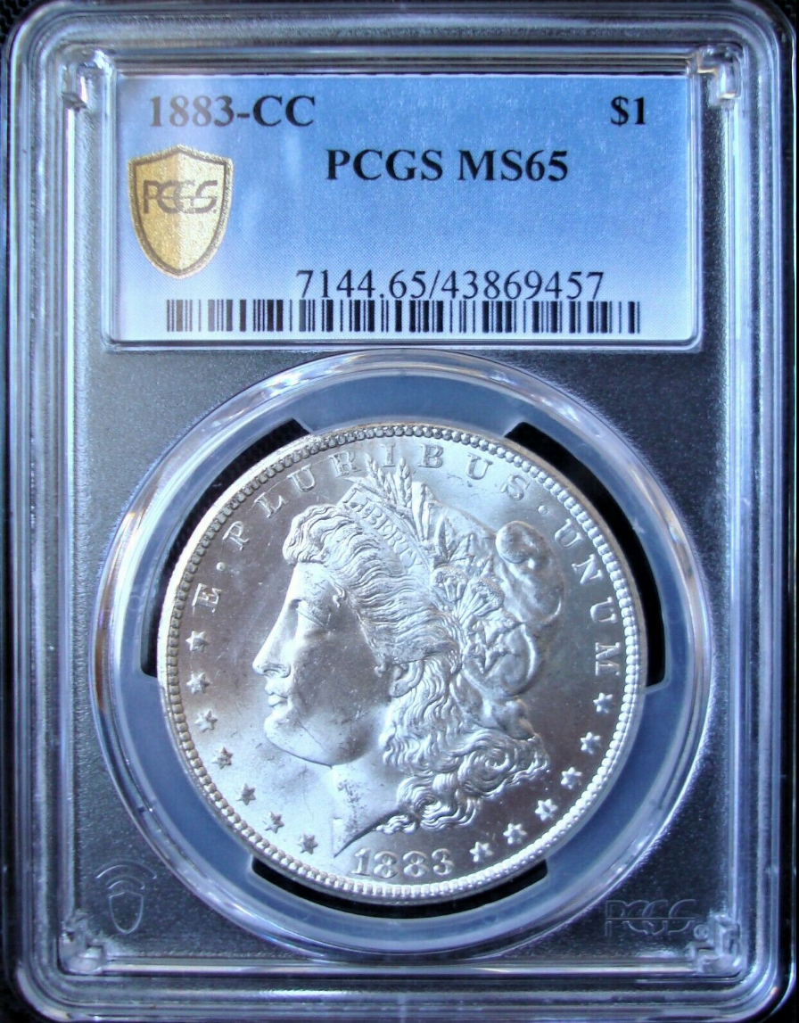 1883-CC Morgan Silver Dollar - PCGS MS 65 - Gold Shield